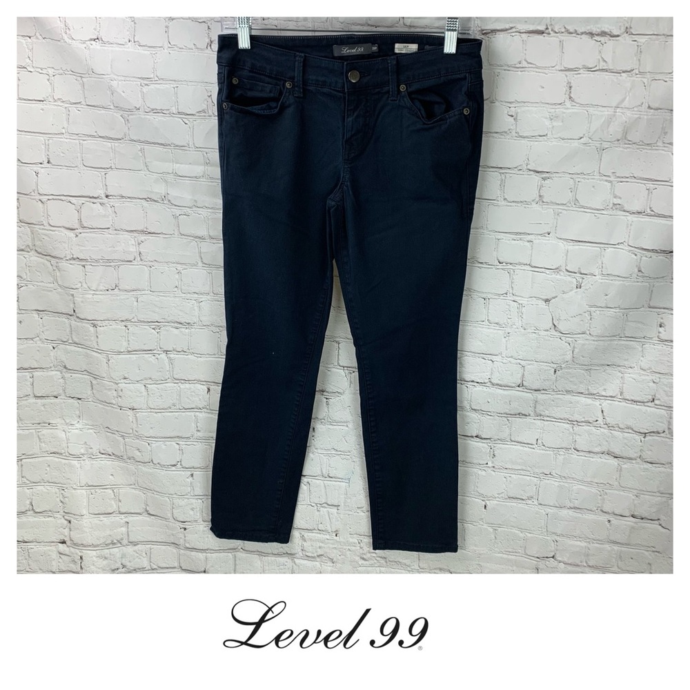 LEVEL 99 Lily Skinny Straight Navy Jeans
